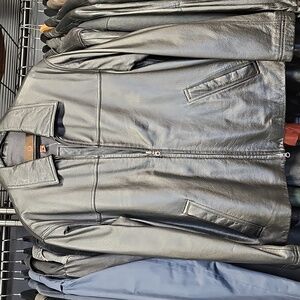 Mens black Danier leather jacket